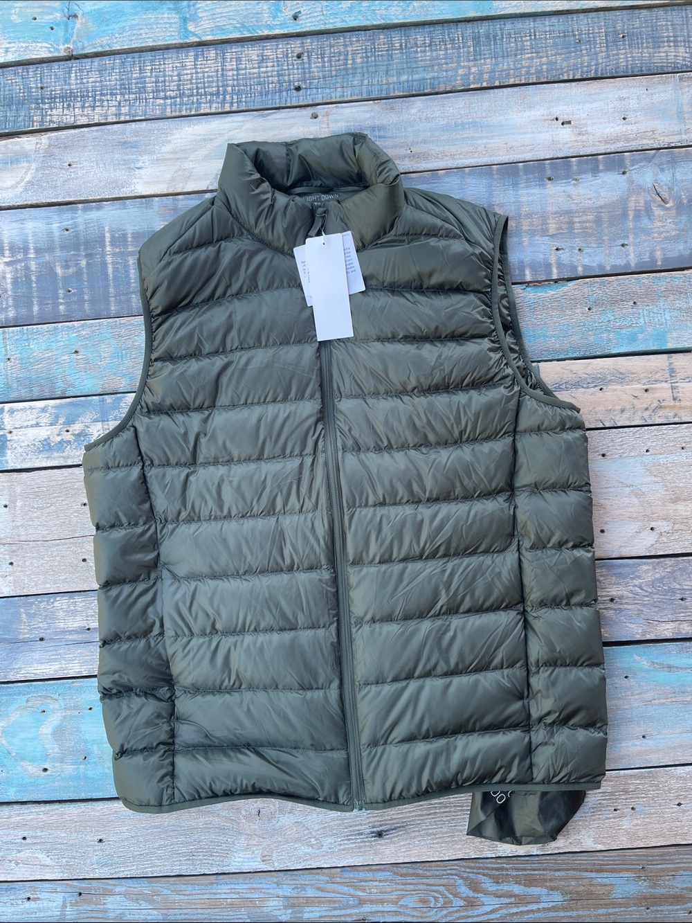 Uniqlo Ultra Light Down Vest 311-472294 Men’s Large 56 Olive Quilted Puffer
